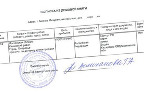 Где берут выписку из домовой книги